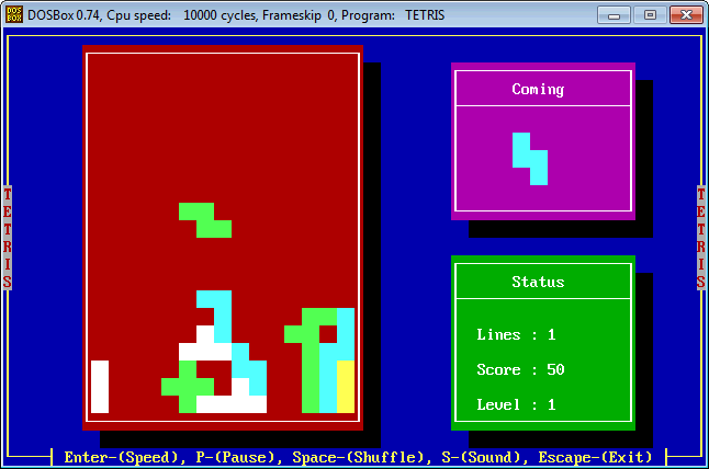 Game Screen of Tetris